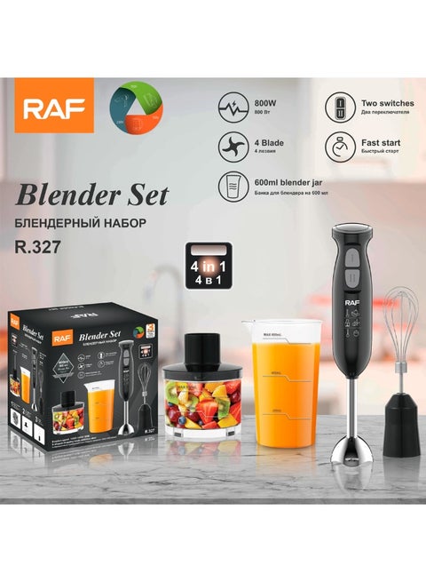 هاند بلندر راف 4 في 1 بقوة 800 وات (كبة 500 مل + هاند بلندر + كوب 600 مل + مضرب بيض) – RAF R.327